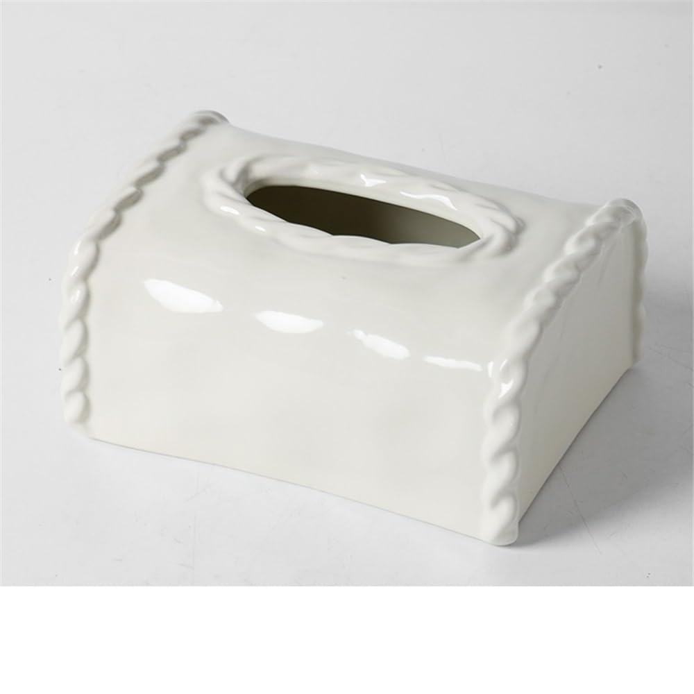 Ceramiczne kwadratowe domowe chusteczki higieniczne pudełko czysty kolor salon chusteczka do salonu (czerwony)