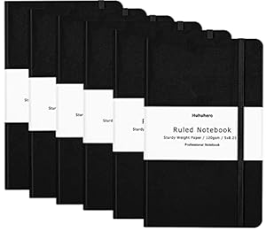 Huhuhero liniertes Notizbuch, schwarzes Hardcover