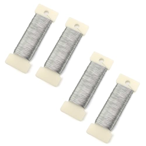 4 Piezas Alambre para Joyeria, Hierro AMONENZ Alambre Flexible, 0,7mm*50 m Alambre Artesanal para Modelar, Utilizado para Balcones, Trabajos de Bricolaje yJardines