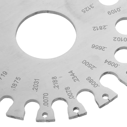 2 piezas calibre de espesor de acero inoxidable de doble cara herramienta de medición precisa para soldadura e instrumentos de medición de control miniatura 3