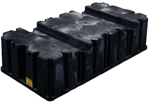 Image of Eagle 2 Drum Spill Containment Pallet with Drain and Forklift Pockets, 51.5 inchx26.25 inchx13.75 inch, 66 Gallon Sump, 4,000 lbs. Load Capacity Secondary Containment Pallet, Made in USA, Black, 1620B