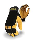 stanley workwear t shirt Talla única (L) (Talla 10) Stanley Workwear Guantes híbridos de cuero de rendimiento, negro/amarillo, L