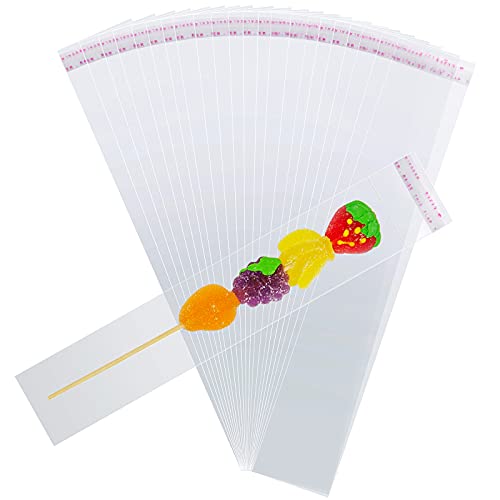 CZWESTC 500 Pcs Self Sealing Cellophane Bags, Clear Pretzel Stick Bags, Transparent Packaging Bags for Pretzel, Candy Popsicle, Gifts, Pens, Products, Candy ï¼ˆ10 x 2 inchï¼‰