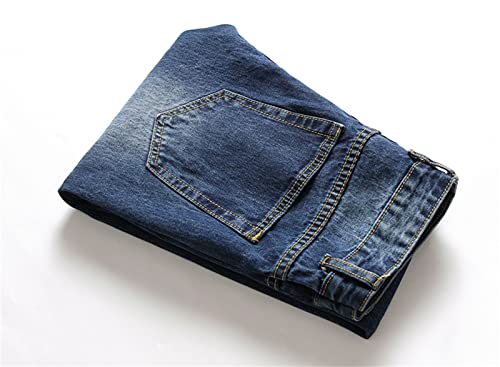 Jean décontracté à jambe droite pour hommes résistant avec poches profondes