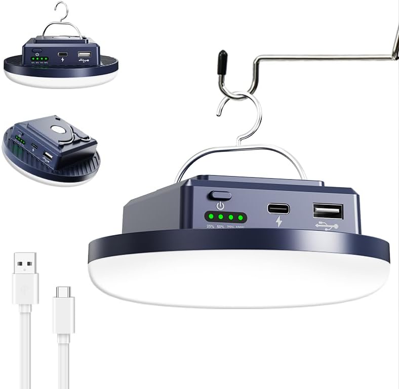 Luces de camping 13200 mAh 4500 lúmenes 45W equipo portátil corte de energía USB recargable al aire libre magnético colgante linterna emergencia LED