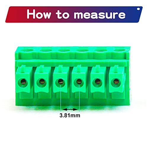 Tcenofoxy 3.81Mm 2/3/4/5/6/7/8/9/10/11/12/13/14/15/16/18/20/24 Pin Phoenix Connector Pcb Screw Terminal Block Connector (4Pcs 3.81M-7Pin) #TOP6