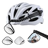 Enhon Upgraded 360° Adjustable Bike Helmet Mirror with Rear Reflector Lightweight Flat Rearview Mirror Fits Vented Helmets for MTB, Road & Long Distance Cycling Safety
