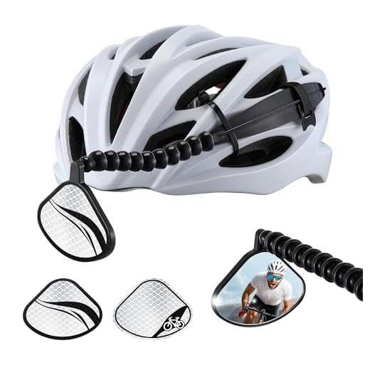 Enhon Upgraded 360° Adjustable Bike Helmet Mirror with Rear Reflector Lightweight Flat Rearview Mirror Fits Vented Helmets for MTB, Road & Long Distance Cycling Safety