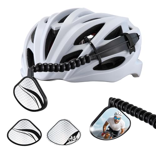 Enhon Upgraded 360° Adjustable Bike Helmet Mirror with Rear Reflector Lightweight Flat Rearview...