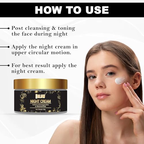 Image of ORCHID GLOW Night C r e a m for s k i n || Saffron, Ashwagandha & Niacinamide - Skin Repair & Radiance Boost - Deep Repair & Skin Brightening Formula - 50g