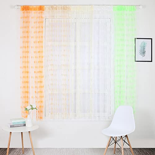 Mibee 2 Pcs 100 * 200 cm Novidade Decoração Do Coração Da Janela Da Sala de Cortina de Linha Românti