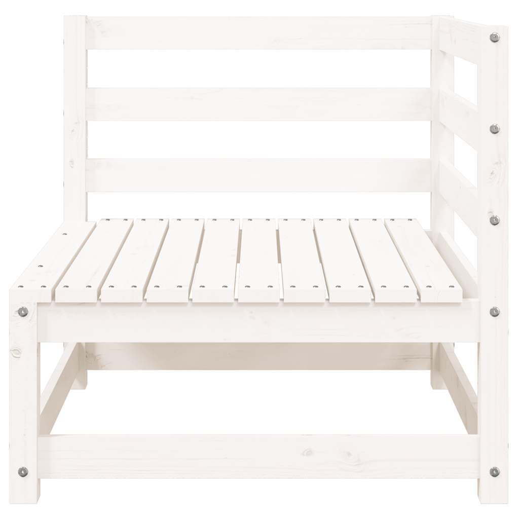 Divano da Giardino 2 Posti con Poggiapiedi Legno Pino Bianco