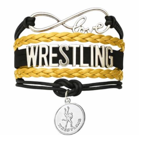 Image of Sportybella Wrestling Charm Infinity Bracelet- Wrestling Jewelry - Sports Personalized Gifts for Wrestlers,Teams, Moms and Coaches