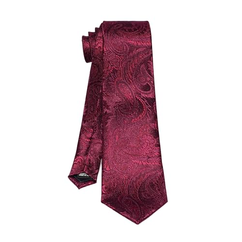 Image of 5PCS Tie and Pocket Square for Men, Silk Necktie and Handkerchief Cufflinks with Gold Ring and Lapel Pin Set