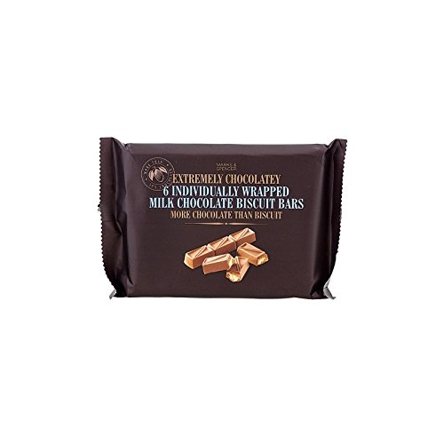 Marks & Spencer 6 Individually Wrapped Milk Chocolate Biscuit Bars 132g - (Marks & Spencer) 6̌ʕ̃~N`R[grXPbgo[132O [sA