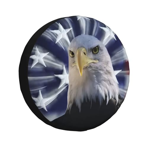 Image of Spare Tire Cover American Eagle and Flag Wheel Covers USA Flag Weatherproof Universal Wheel Protectors for Rv SUV Camper Travel Trailer 15 Inch