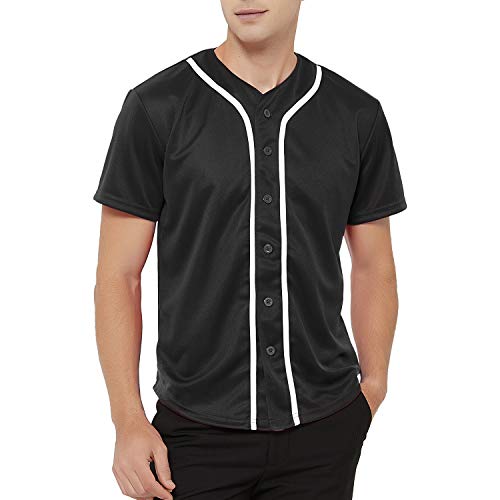 TOPTIE Camisa beisbol para hombre, uniforme deportivo de equipo con botones miniatura 2