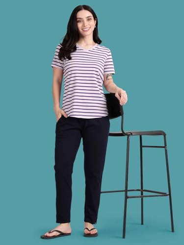 Image of TWIN BIRDS Women Cotton Textured Night Pant | Pyjama Loungewear Sleepwear