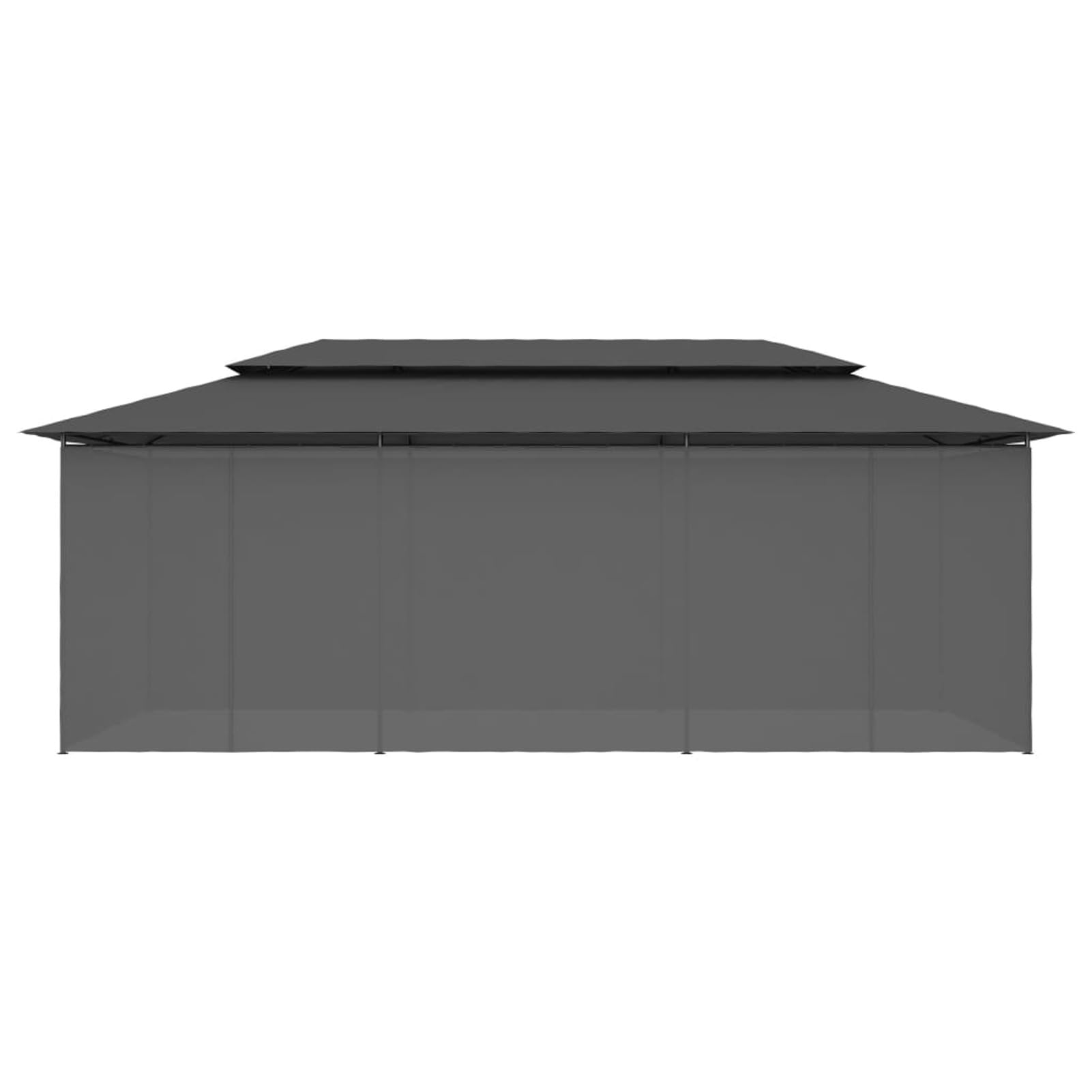 Homgoday Altana zewnętrzna, altana z zasłonami 600 x 298 x 270 cm Antracyt, zewnętrzna altana do ogrodu balkonowego tarasu, składana altana ogrodowa,