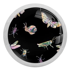 Vapokf Insekten Kristallglas Schubladenknöpfe 4 Stück