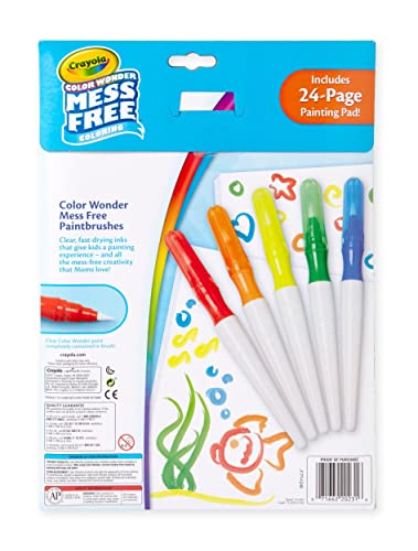 Image of Crayola Color Wonder Paintbrush Pens & Paper, Mess Free Coloring for Toddlers, Painting Set, Toddler Arts & Crafts, Kids Gift, 6 Piece Set (Pack of 2)