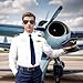 NANXJIUR Airline Pilot Costume Accessories Set - Airline Pilot Captain Costume Kit with Aviator Sunglasses and Necktie Halloween Dress Up Accessories Set