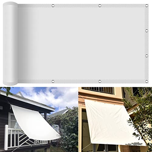 Voile d'ombrage grand format polyester imperméable blanc filet ombrage extérieur 4,5 x 7 m - 2