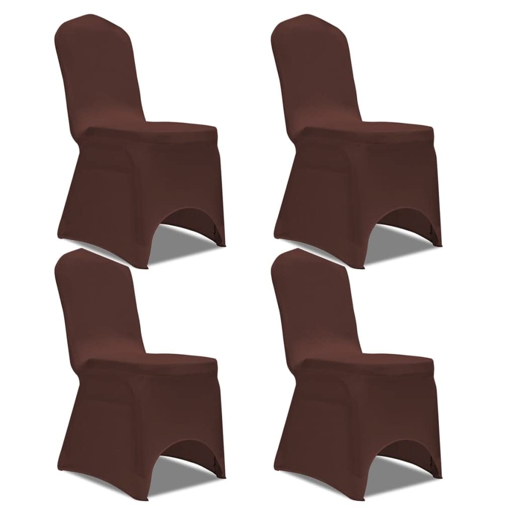 Lot de 4 housses de chaise extensibles Marron
