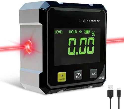 Elektronischer Neigungsmesser Digitaler Winkelmesser Mit Laser & Magnet 4-seitig – Elektronische Wasserwaage Für Holzarbeiten Elektronischer Neigungsmesser Digitaler Winkelmesser Mit Laser & Magnet 4-seitig – Elektronische Wasserwaage Für Holzarbeiten