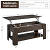 Yaheetech Lift Top Coffee Table with Hidden Compartment and Storage Shelf, Rising Tabletop Dining Table for Living Room Reception Room, 38.6in L, Espresso #2
