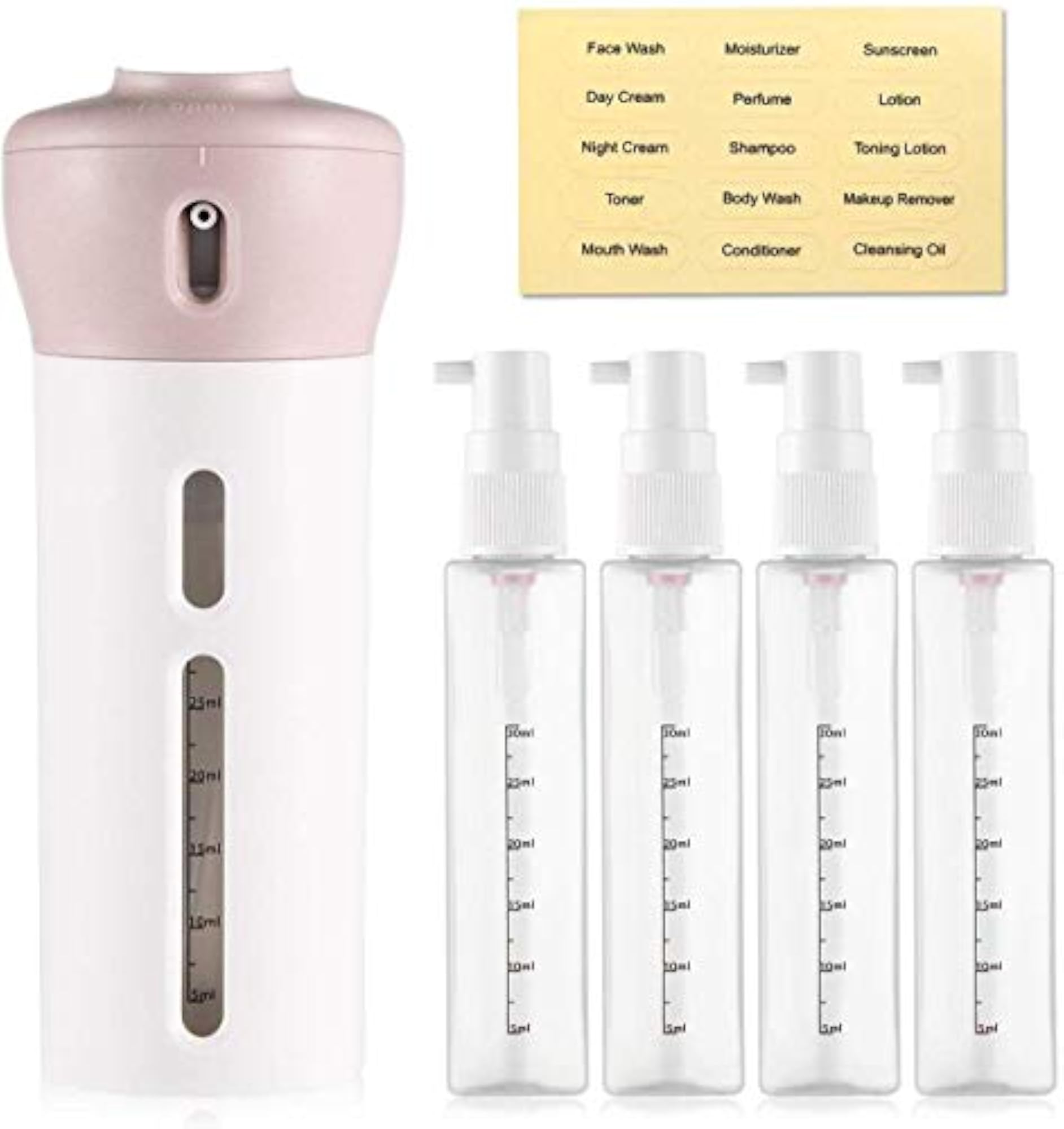4-in-1 Travel Bottles Set, Portable Lotion Container Kit