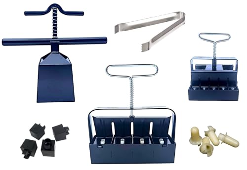 Ladbrooke Authentic Soil Block Maker - 6-Pc. Master Grower Nesting System Includes Maxi, Mini 4, Micro 20, Cubic Inserts, 7/8" Seed Dibbles, and Grow Tweezers, Made in England