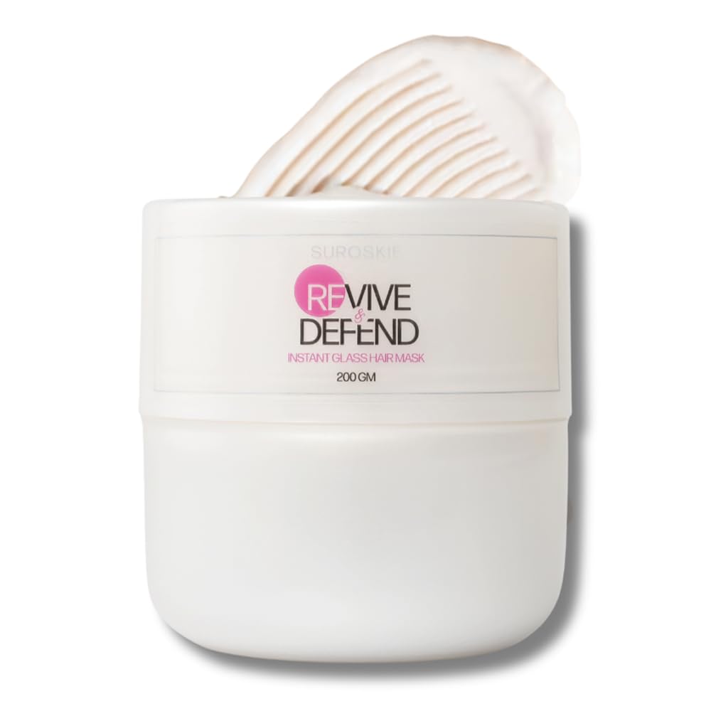 Suroskie Unscented Revive & Defend Instant Glass Hair Mask 200 Gm | Hydrolyzed Keratin & Murmuru Butter | Spa Treatment At Home for Dry Frizzy Hair | Intense Damage Repair Mask for Men & Women Suroskie Unscented Revive & Defend Instant Glass Hair Mask 200 Gm | Hydrolyzed Keratin & Murmuru Butter | Spa Treatment At Home for Dry Frizzy Hair | Intense Damage Repair Mask for Men & Women