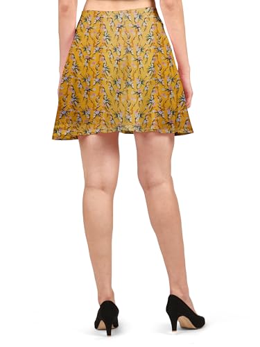 Image of Mehrang Girl's /Women's Classic Stretchy All Time Trendy Skater Skirt with Attached Inner Shorts and Flared Inskirt