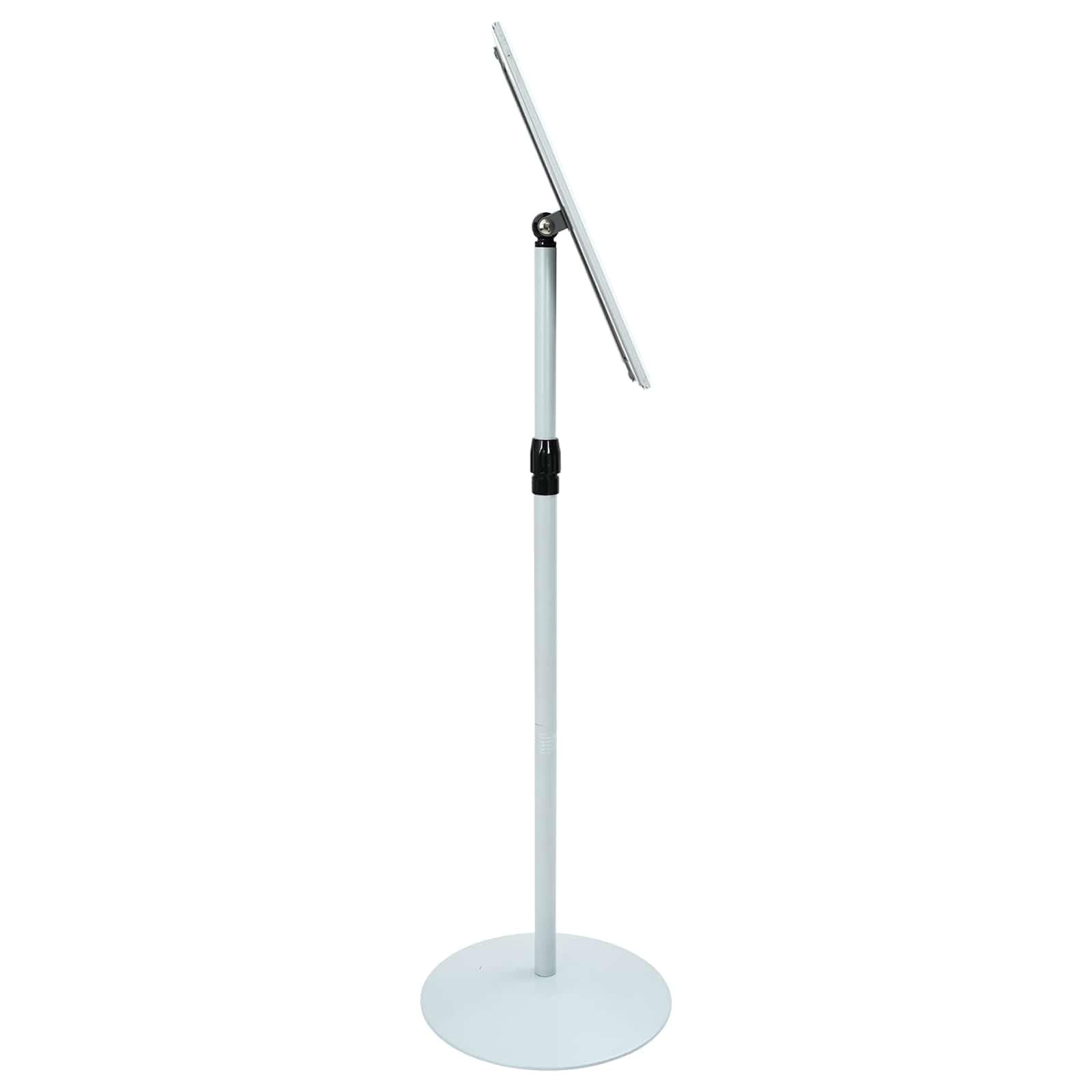 Soporte para póster, plateado, 33 x 33 x 126 cm, PVC, acero ajustable, para interior y exterior, expositor