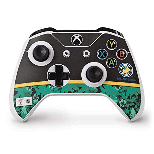 Skinit Decal Gaming Skin Compatible with Xbox One S Controller - Officially Licensed NHL Oakland Seals Retro Tropical Print Design