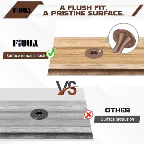 #10 x 3 Tornillos para Deck, 124 piezas, tornillos de madera resistentes al óxido, con punta estrella T25, color marrón miniatura 4