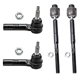 Detroit Axle - New 4 Piece Front Inner and Outer Tie Rod Ends For Dodge Dakota and Mitsubishi Raider