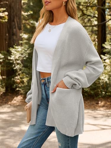 Image of LILLUSORY Womens Oversized Cardigans Soft Knit Cardigan Sweater with Pockets