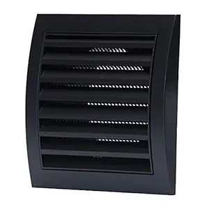 Vent Systems Air Vent Cover Dryer Vents and Bathroom Exhaust Vents Pipe, White Louvered Outdoor Dryer Vent Cover Opening Flap Vent Keeps Out Insects, Birds and Rodents Black 4'' Inch