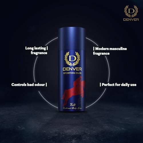 Image of Denver Sporting Club Volt Deodorant For Men- 165 ML Each, Pack of 4