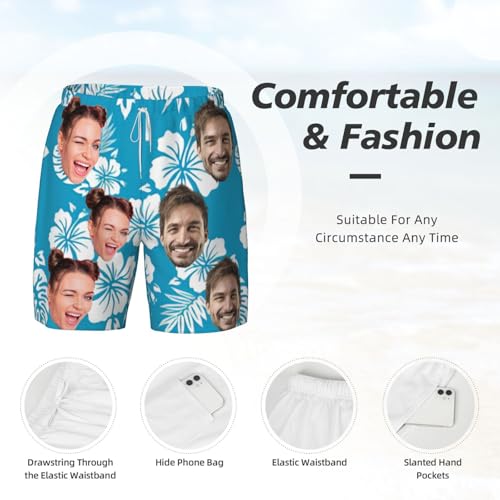 Custom Face Mens Swim Trunks 9 inch Funny Men’s Board Shorts Swimwear Quick Dry Beach Shorts Swimsuits Bathing Suits2