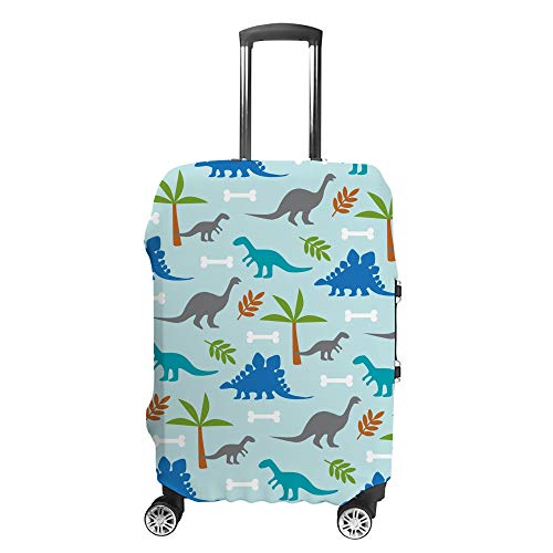 Housse de voyage en fibre de polyester élastique motif dinosaures bleu