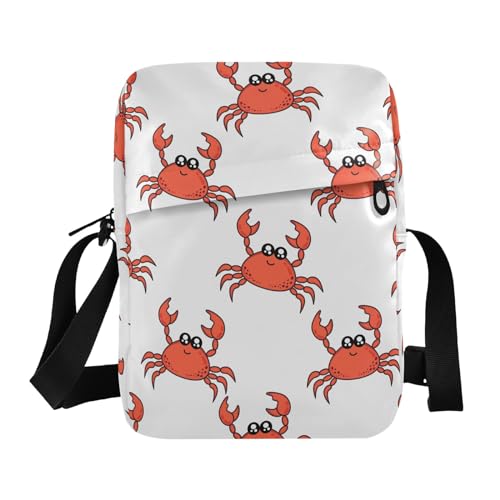 VIGTRO Small Messenger Bag Purse, Cute Crab Mini Crossbody Bag with Adjustable Strap for Women Men, Cartoon Small Shoulder Bag for Travel Outdoor Sports