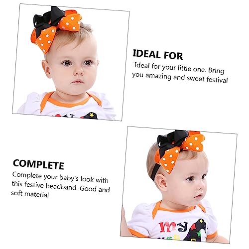 Yardwe 2pcs Halloween Headbands Elastic Hairbands with Design Soft Lightweight Stretchy Ribbon Headbands for Newborns for Halloween Birthday Shower Family Photos2
