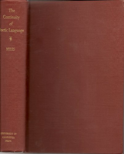 The continuity of poetic language: Studies in E... B0007G3AR2 Book Cover