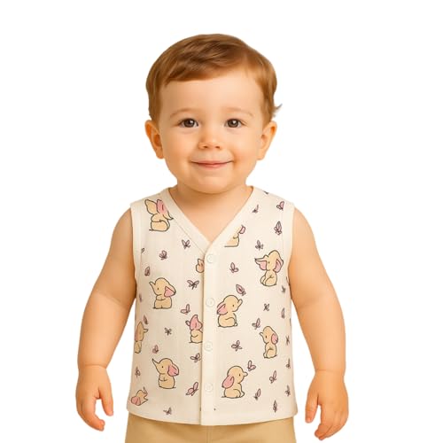 Image of Kidbea Newborn Baby Jhabla Unisex - Organic Cotton Muslin Shirt | Soft & Breathable Summer Wear for Boys & Girls | Cute Prints Infant Clothing