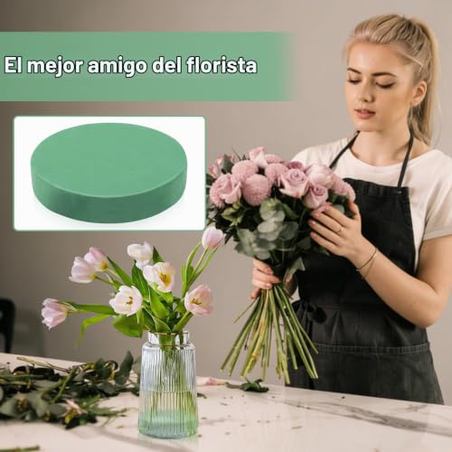 Miniatura 6 de 1 Pcs Bloque De Espuma Florales, Espuma Floral Para Flores Artificiales, Floral Foams Redonda Para Arreglos Florales, Celebraciones, Eventos Familiares Y Bodas 20 X 20 X 4 Mm