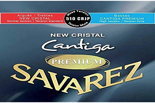 Cuerdas para Guitarra Clásica New Cristal Cantiga Premium Juego Tensión Mezcla normal/alta