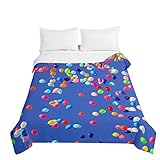 Chickwin Tagesdecken für Einzelbetten Doppelbetten, Ballon Muster Tagesdecke Bettüberwurf Kinder Mikrofaser Bettüberwürfe Wohndecke Sofa Überwurfdecke Kuscheldecke (230x260cm,Bunte Luftballons)